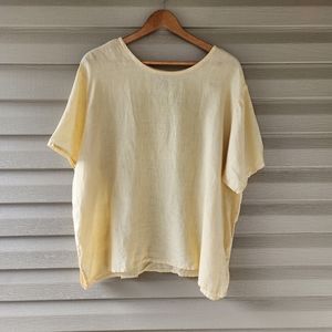 Flax 100% linen yellow top size M